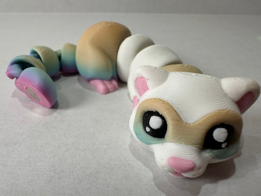 3D Articulating Ferret Decorative Figurine with Magnets
