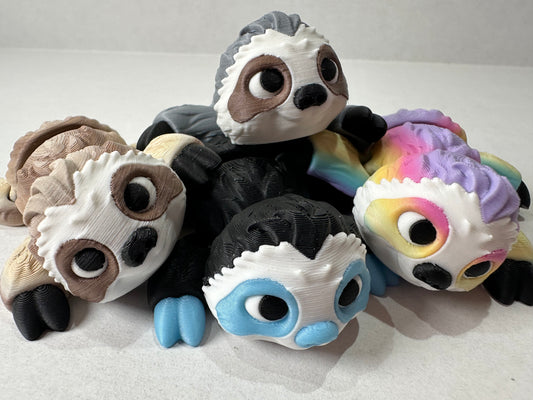 3D Articulating Sloth Decorative Figurine Fidget with Magnets