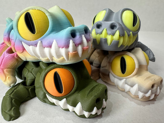3D Printed Articulating Crocodile – Poseable Magnetic Animal Decor