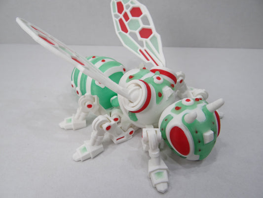 3D Printed Articulating Cyber Bee – Poseable Futuristic Insect Desk Decor