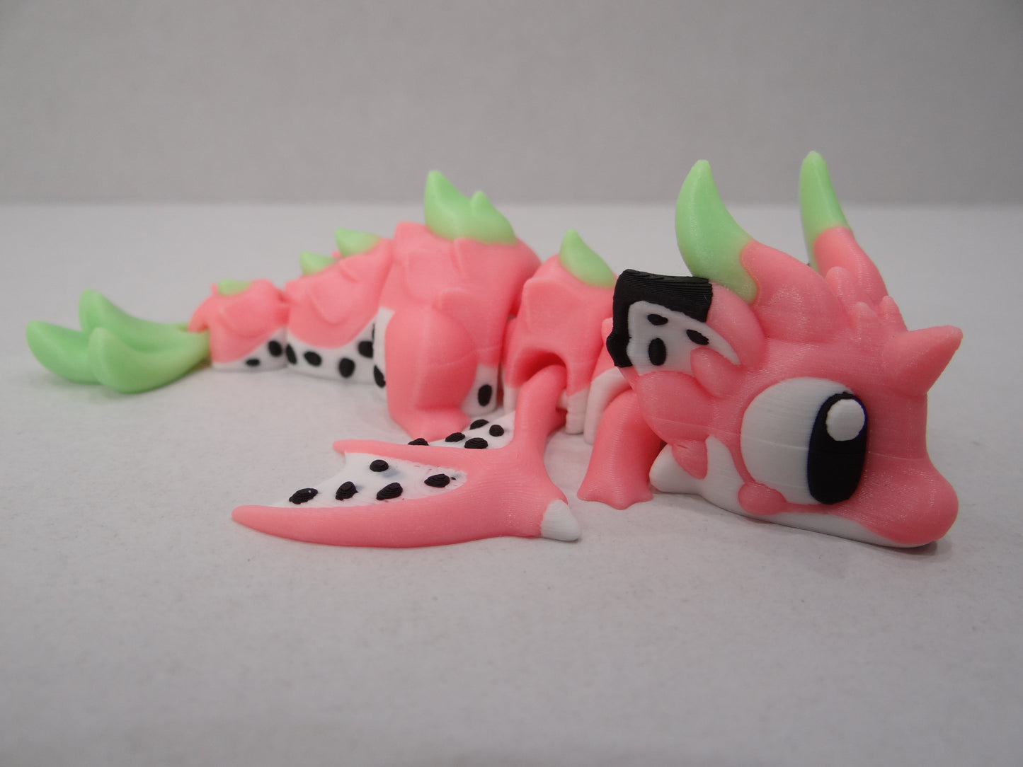 3D Printed Articulating Dragon Fruit Dragon – Magnetic Poseable Desk Decor