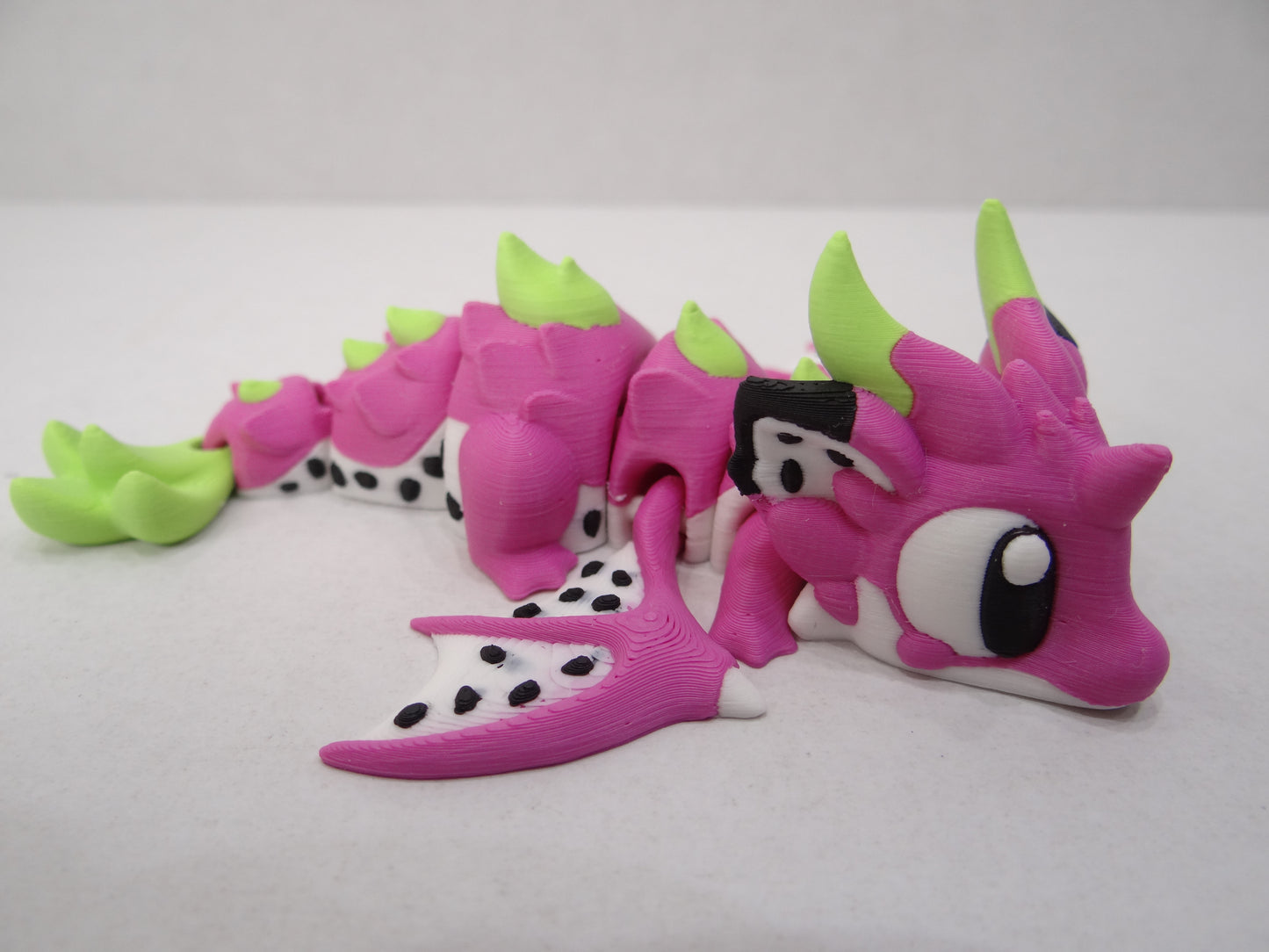 3D Printed Articulating Dragon Fruit Dragon – Magnetic Poseable Desk Decor