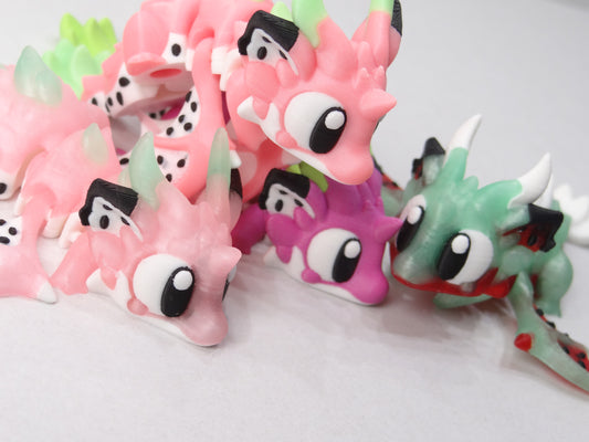 3D Printed Articulating Dragon Fruit Dragon – Magnetic Poseable Desk Decor