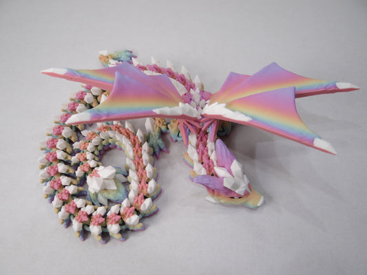 3D Printed Articulating Crystal Wolf Dragon – Fantasy Shelf Decor