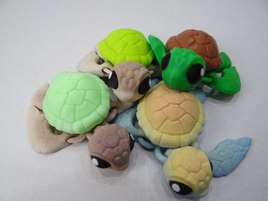3D Printed Articulating Sea Turtles – Ocean-Inspired Poseable Decor