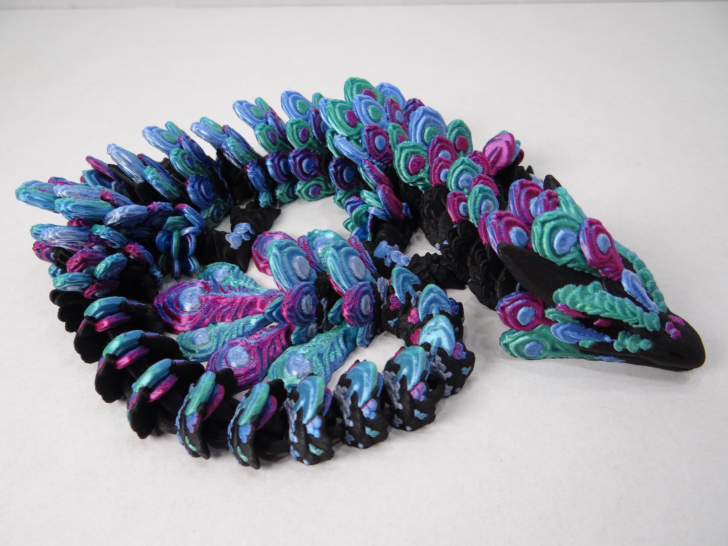 Articulating 3D Printed Peacock Dragon – Fantasy Shelf Decor Collectible