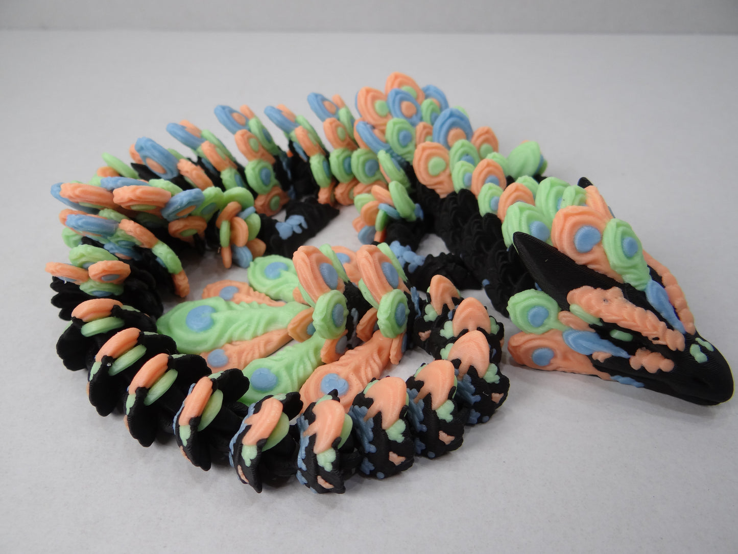 Articulating 3D Printed Peacock Dragon – Fantasy Shelf Decor Collectible