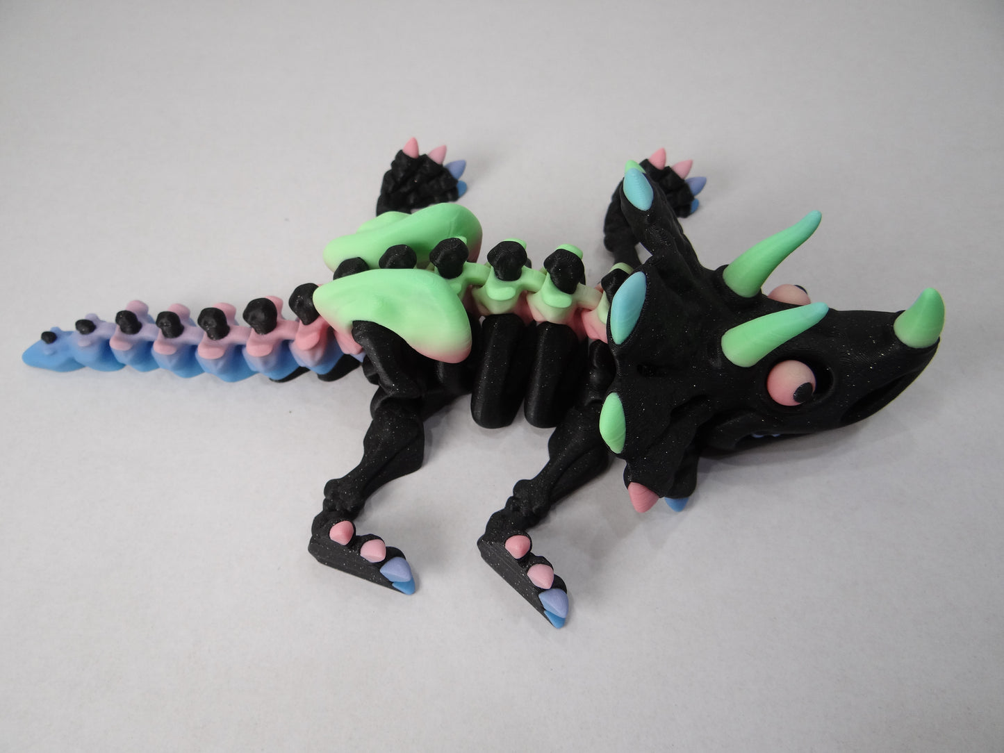 Articulating Skeleton Triceratops – 3D Printed Dinosaur Fossil | Glow, Rainbow, Sparkle Candy Variants | Collectible Dino Gift