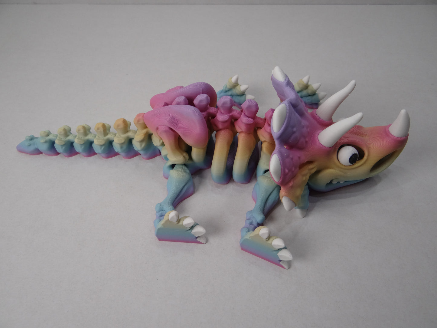 Articulating Skeleton Triceratops – 3D Printed Dinosaur Fossil | Glow, Rainbow, Sparkle Candy Variants | Collectible Dino Gift