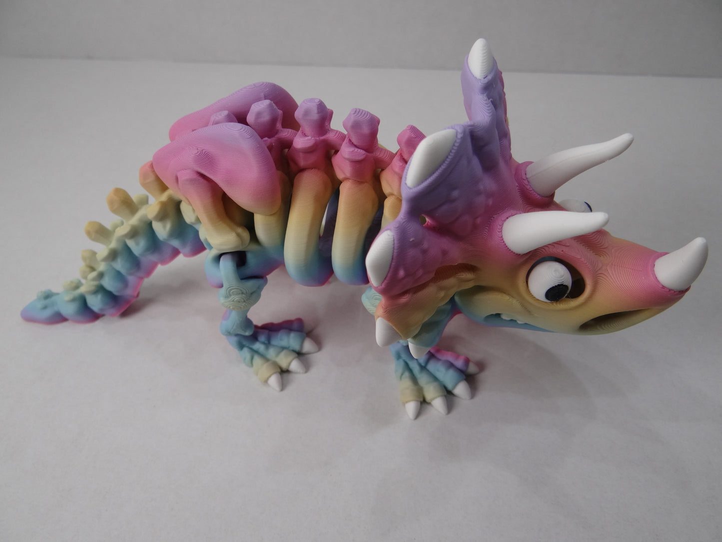 Articulating Skeleton Triceratops – 3D Printed Dinosaur Fossil | Glow, Rainbow, Sparkle Candy Variants | Collectible Dino Gift
