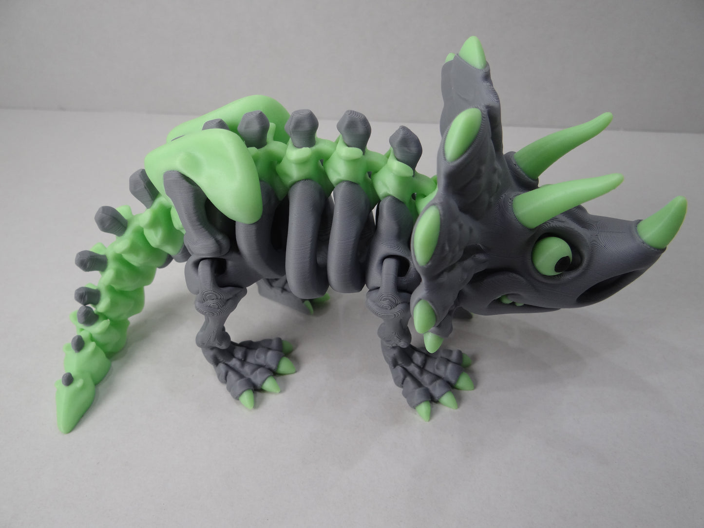 Articulating Skeleton Triceratops – 3D Printed Dinosaur Fossil | Glow, Rainbow, Sparkle Candy Variants | Collectible Dino Gift