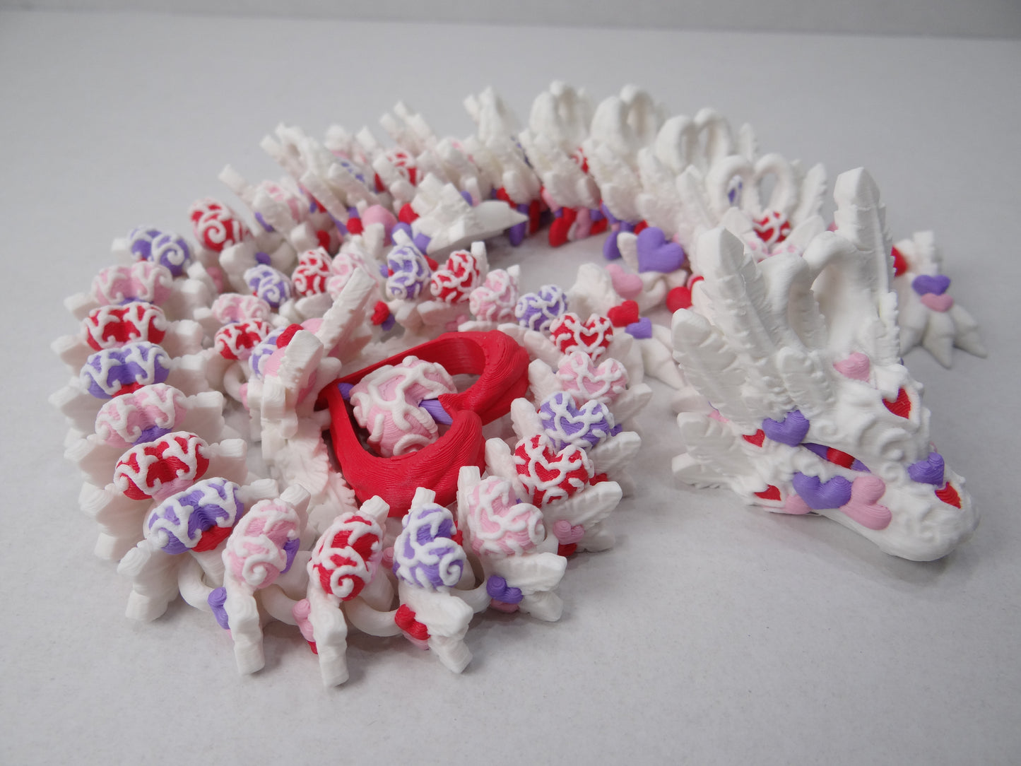 Articulating Adult Heart Dragon – 3D Printed Fantasy Decor with Glow Option