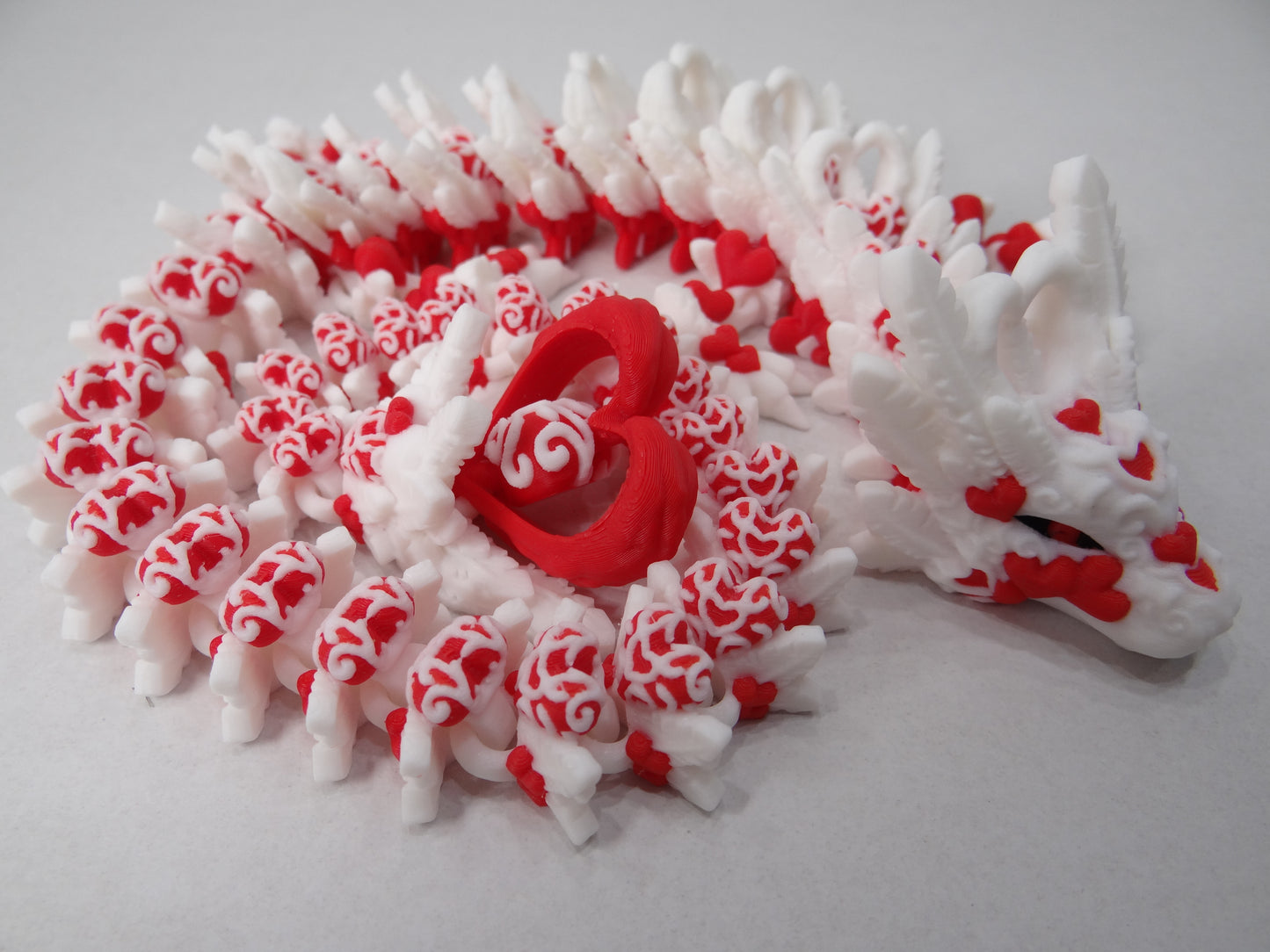 Articulating Adult Heart Dragon – 3D Printed Fantasy Decor with Glow Option
