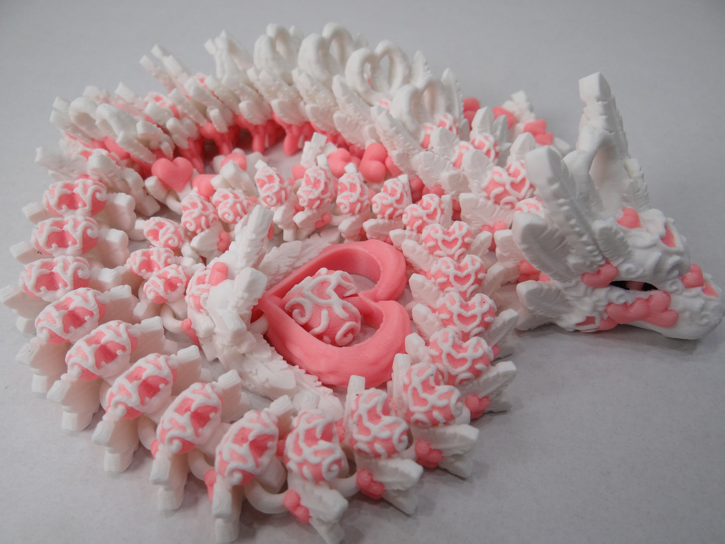Articulating Adult Heart Dragon – 3D Printed Fantasy Decor with Glow Option
