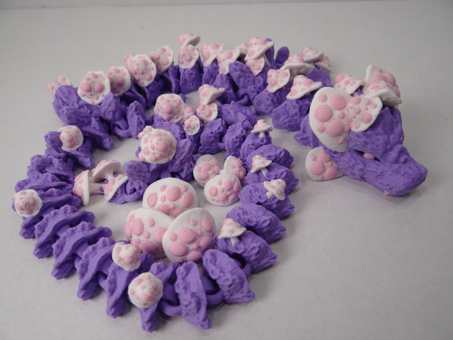 3D Printed Articulating Mushroom Dragon – Poseable Forest Fantasy Figure