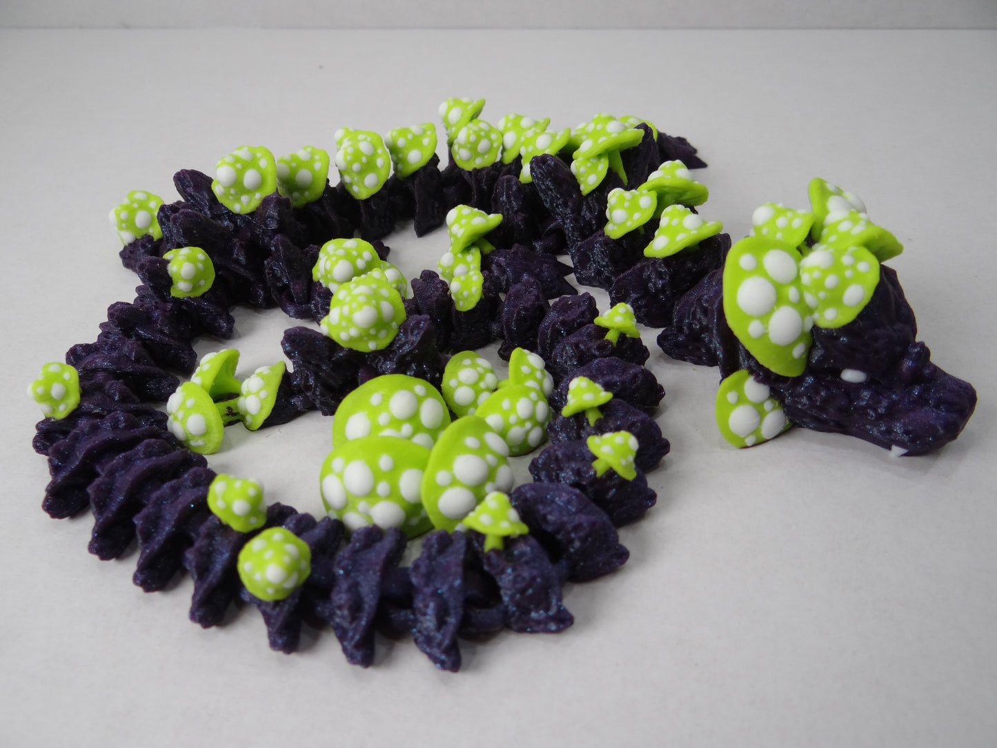 3D Printed Articulating Mushroom Dragon – Poseable Forest Fantasy Figure
