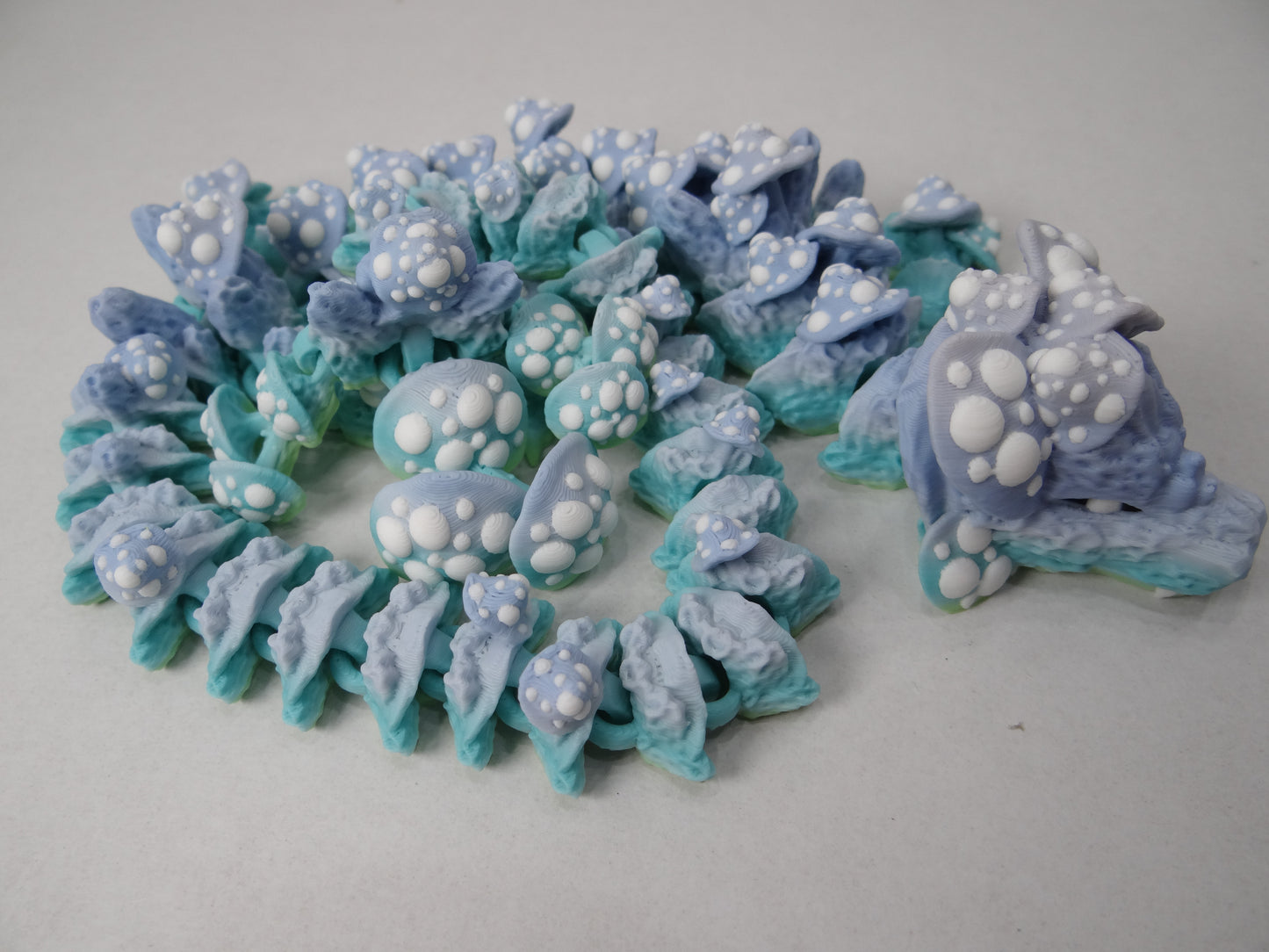 3D Printed Articulating Mushroom Dragon – Poseable Forest Fantasy Figure
