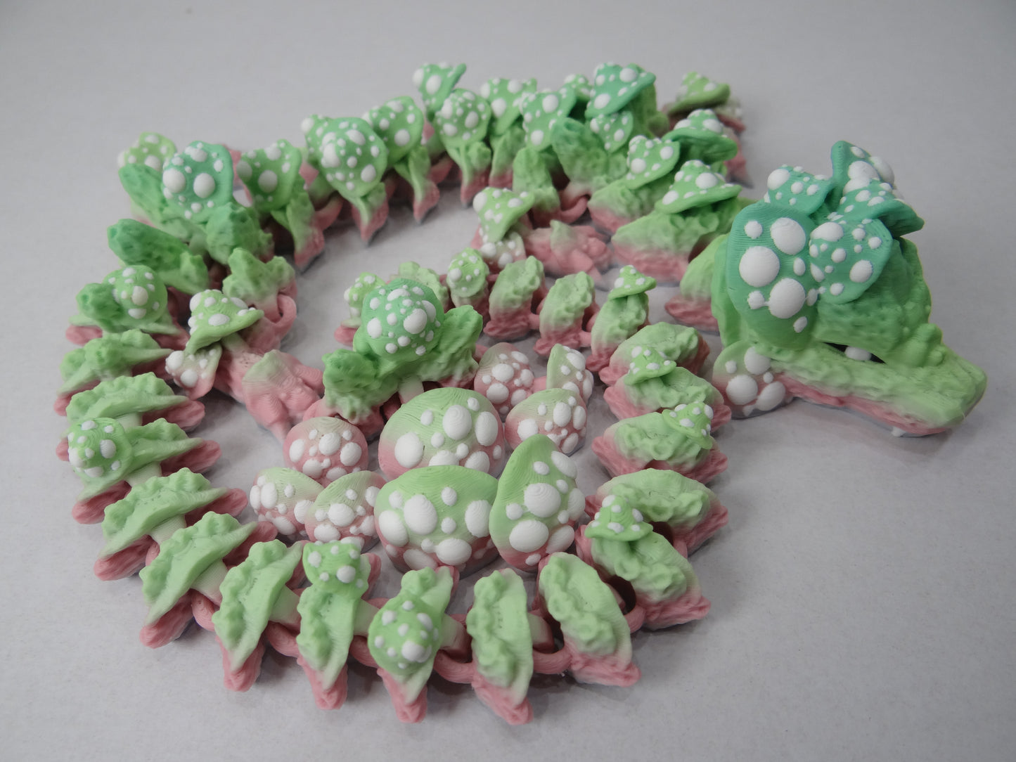 3D Printed Articulating Mushroom Dragon – Poseable Forest Fantasy Figure