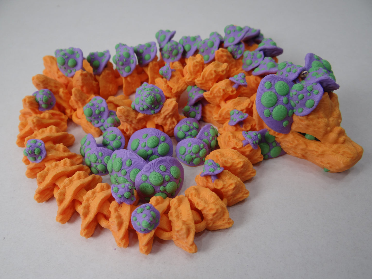 3D Printed Articulating Mushroom Dragon – Poseable Forest Fantasy Figure