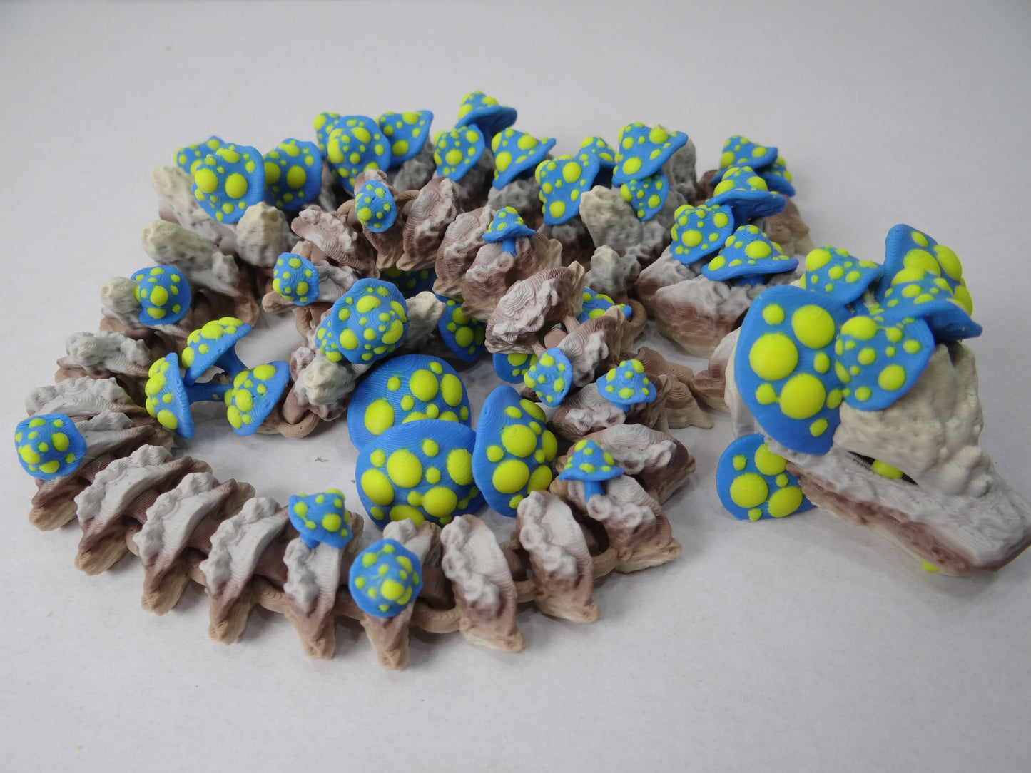 3D Printed Articulating Mushroom Dragon – Poseable Forest Fantasy Figure