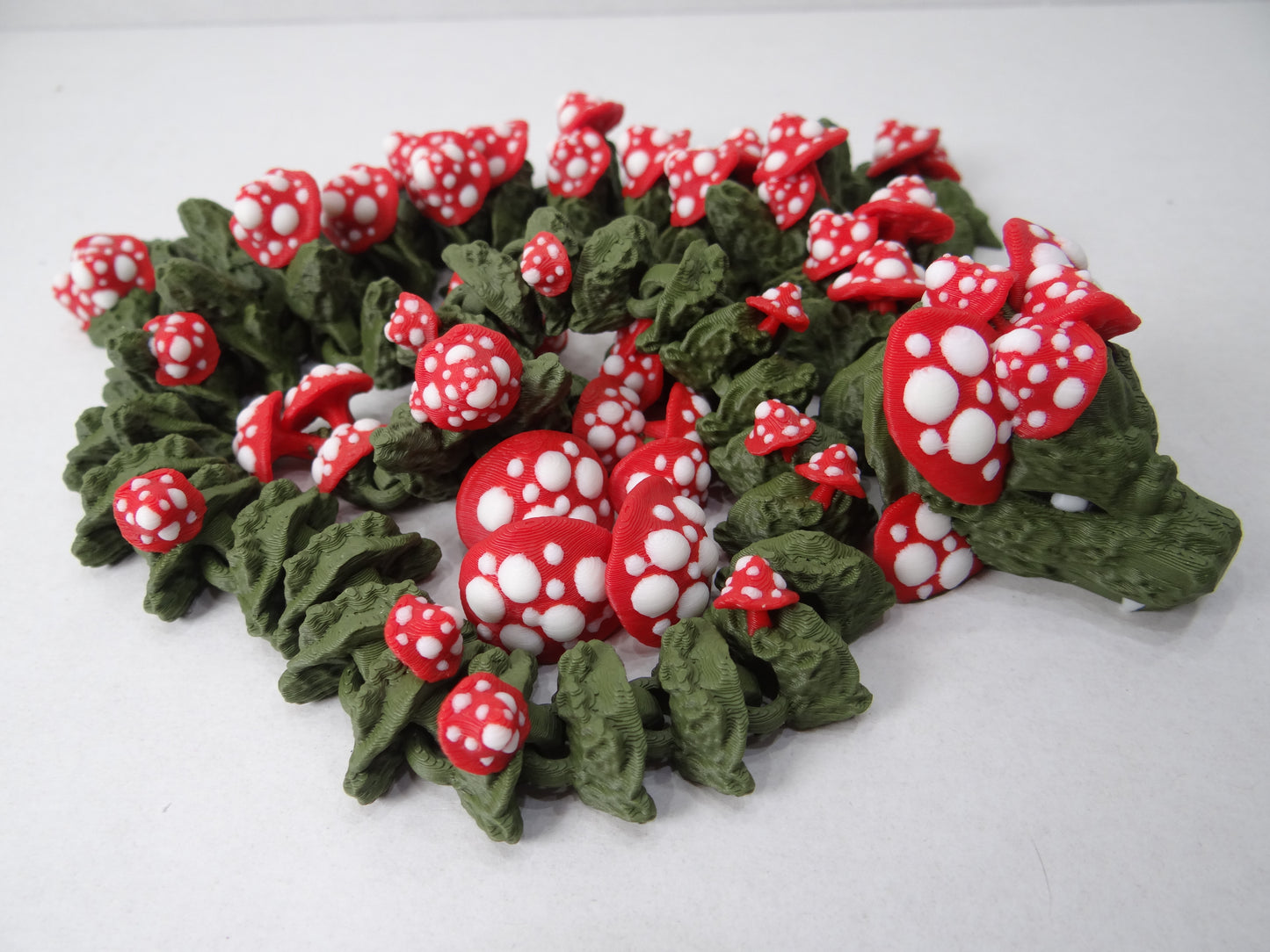 3D Printed Articulating Mushroom Dragon – Poseable Forest Fantasy Figure
