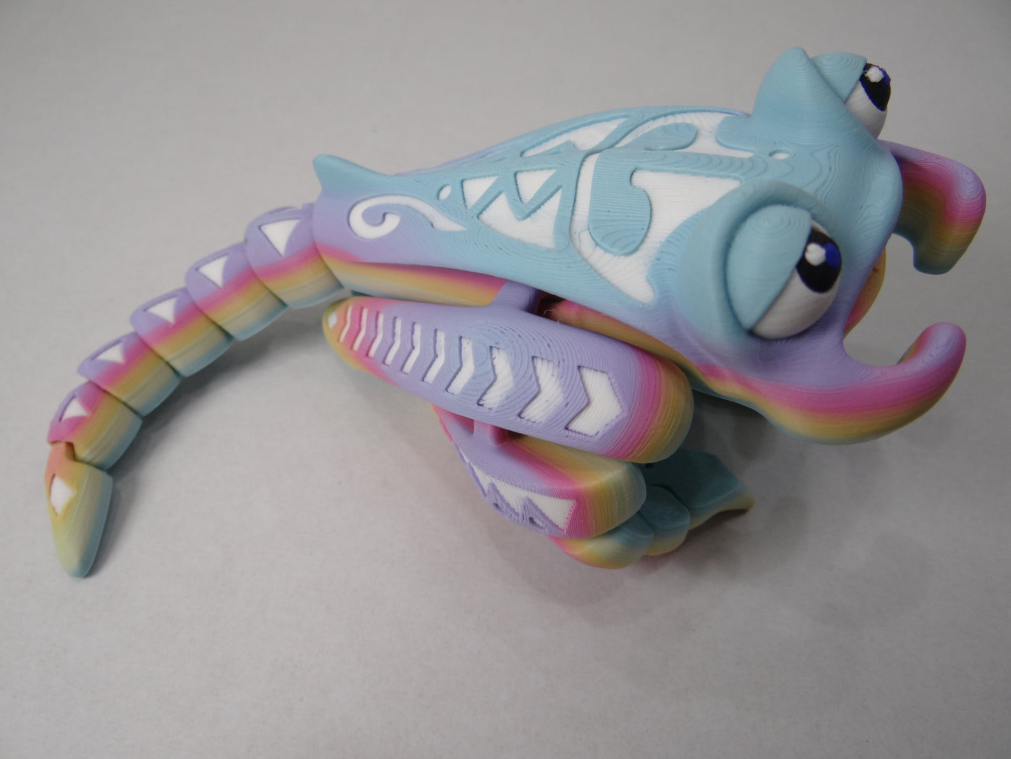 3D Printed Manta Ray – Tattooed Poseable Sea Animal – Ocean Lover Gift
