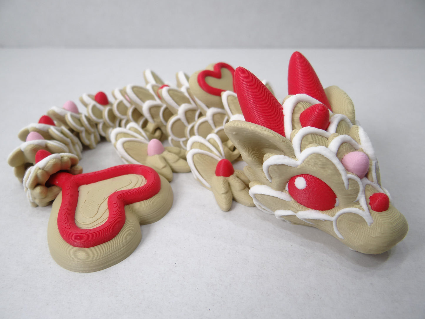 3D Printed Articulating Baby Heart Cookie Dragons – Poseable Fantasy Creatures – Gift