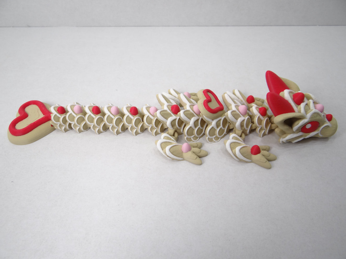 3D Printed Articulating Baby Heart Cookie Dragons – Poseable Fantasy Creatures – Gift