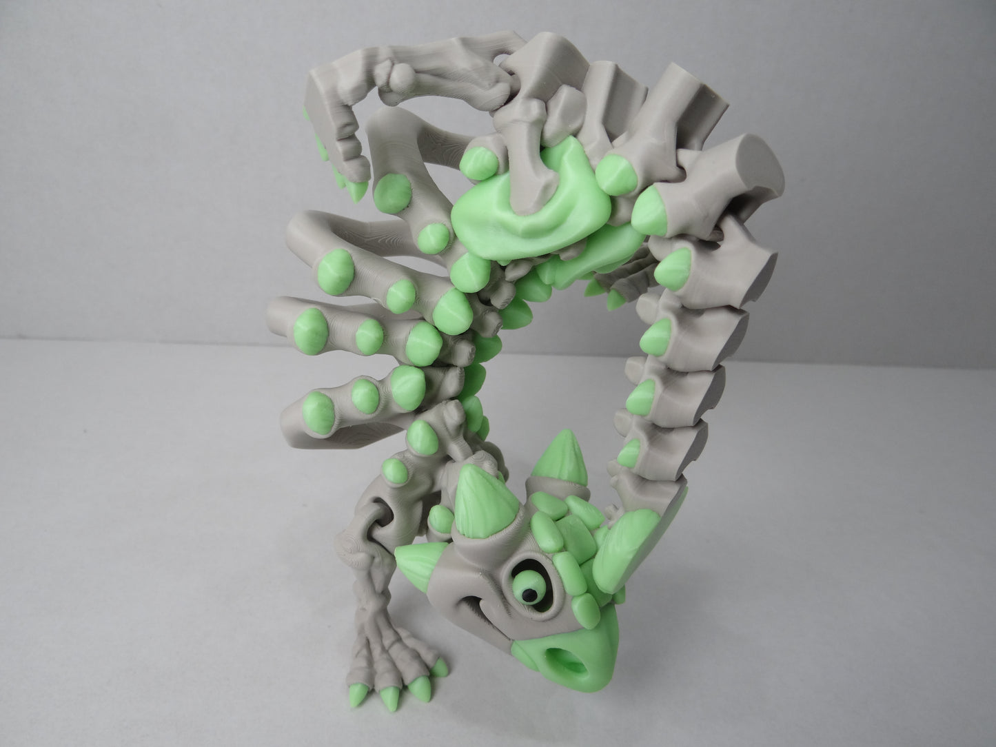 3D Printed Articulated Ankylosaurus Skeleton Dinosaur Figurine Glow Rainbow