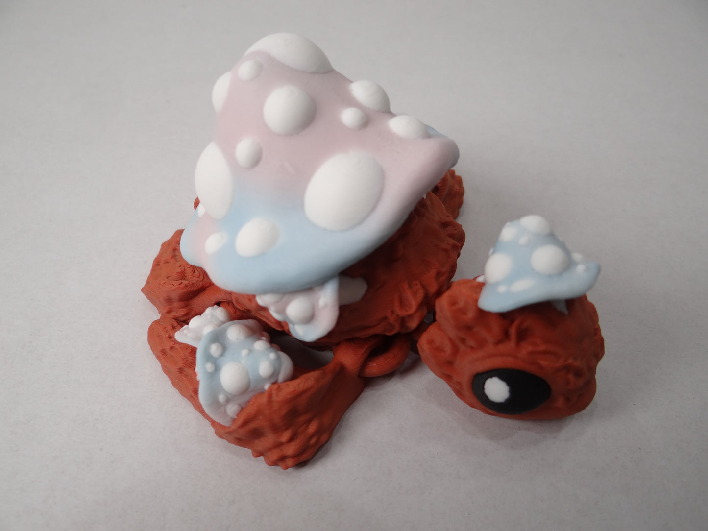 3D Printed Magnetic Mushroom Turtle – Articulating Poseable Fantasy Desk Pet