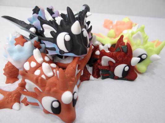 3D Printed Magnetic Baby Sea Shell Dragon – Poseable Articulated Ocean Fantasy Figurine for Collectors