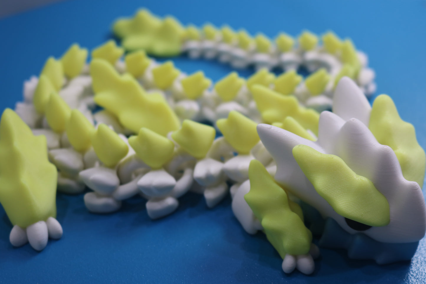 3D Printed Articulating Fire Dragon – 19" Poseable Fantasy Figurine – Glow in the Dark Collectible