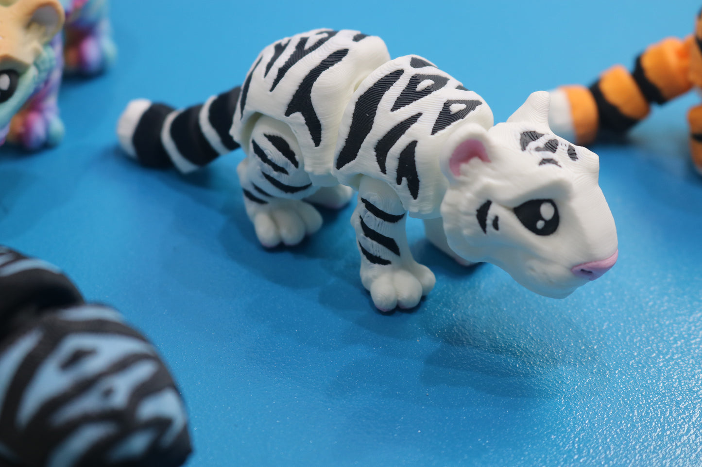 3D Printed Articulating Mini Tiger – Cute Poseable Jungle Animal Gift