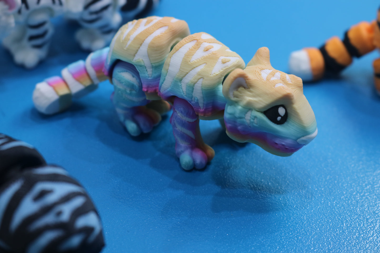 3D Printed Articulating Mini Tiger – Cute Poseable Jungle Animal Gift