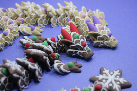 3D Printed Articulating Gingerbread Dragon – Sweet Holiday Fantasy Decor