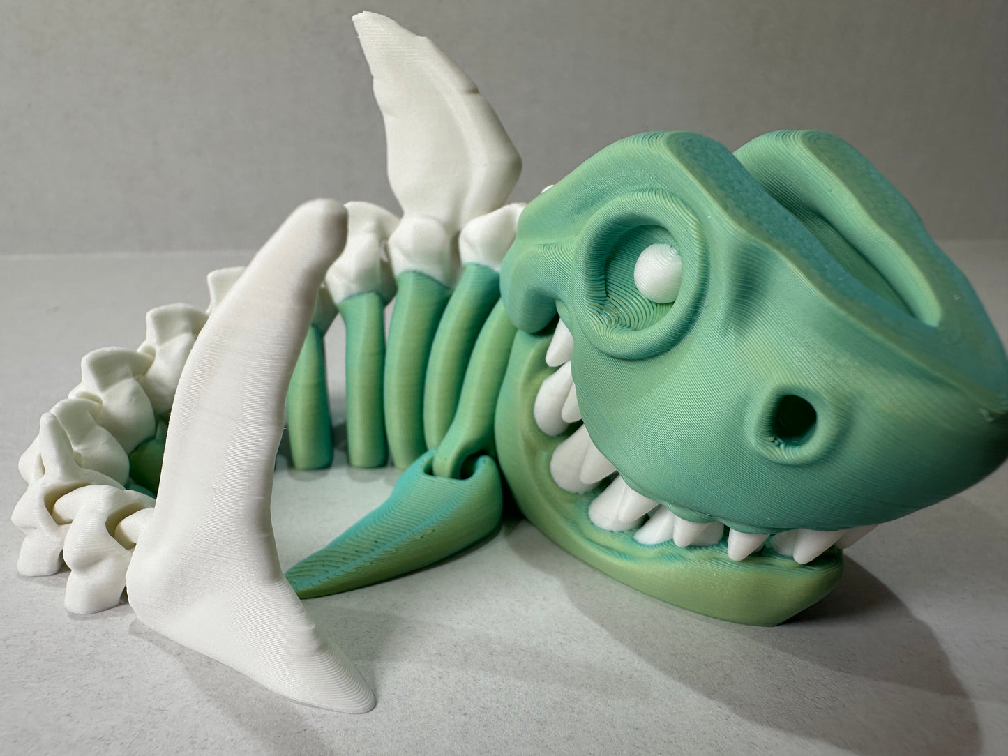 3D Printed Articulated Skeleton Shark Figurine Fidget