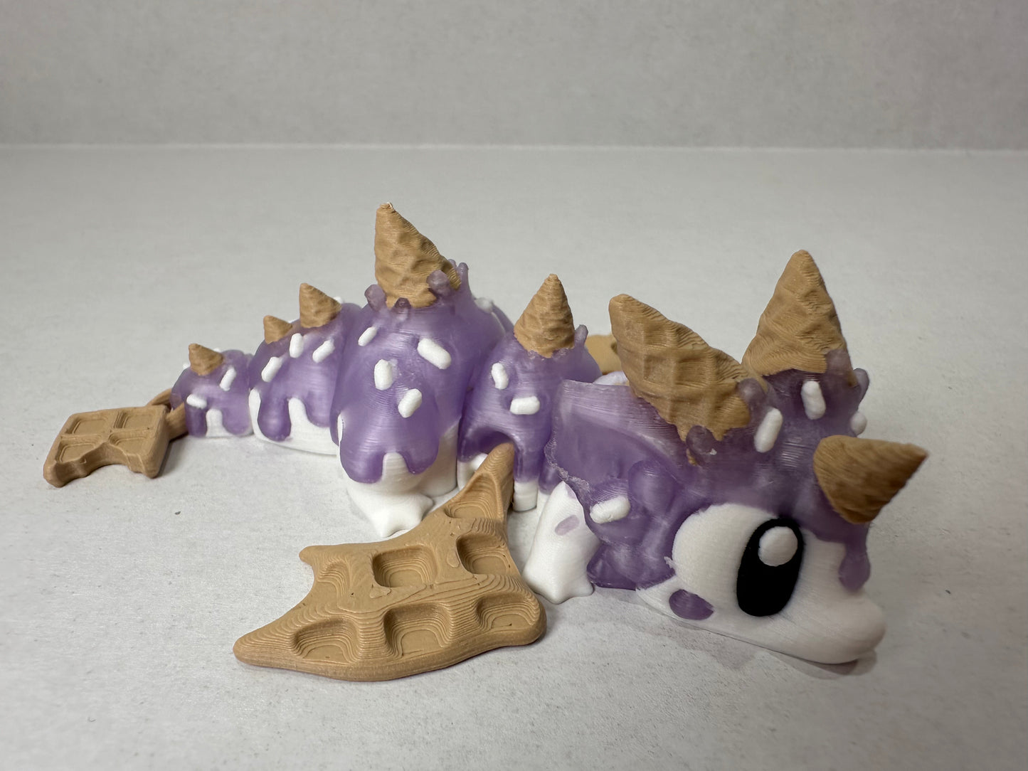 3D Printed Magnetic Baby Ice Cream Dragon – Cute Fantasy Fridge or Desk Decor