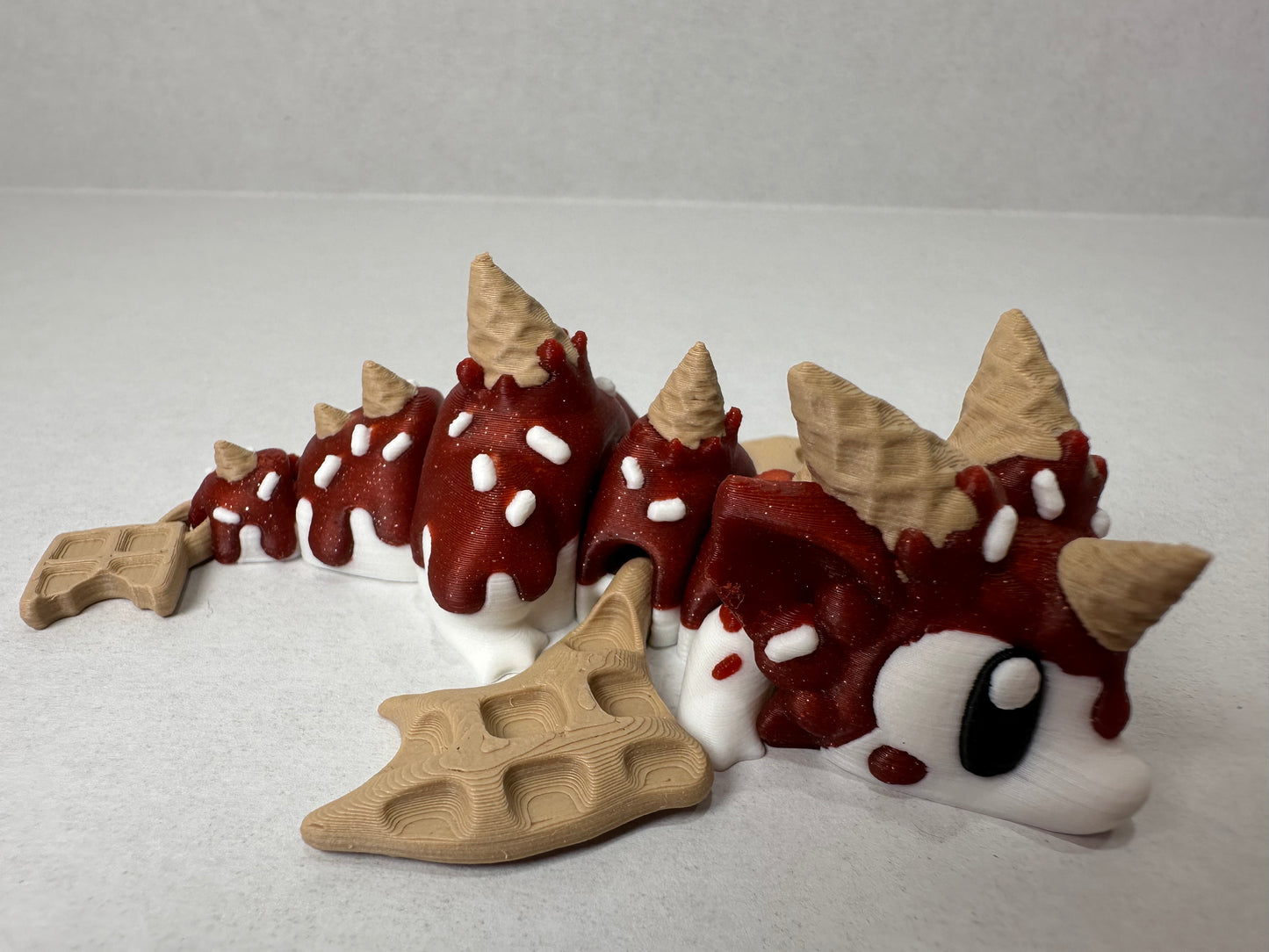 3D Printed Magnetic Baby Ice Cream Dragon – Cute Fantasy Fridge or Desk Decor