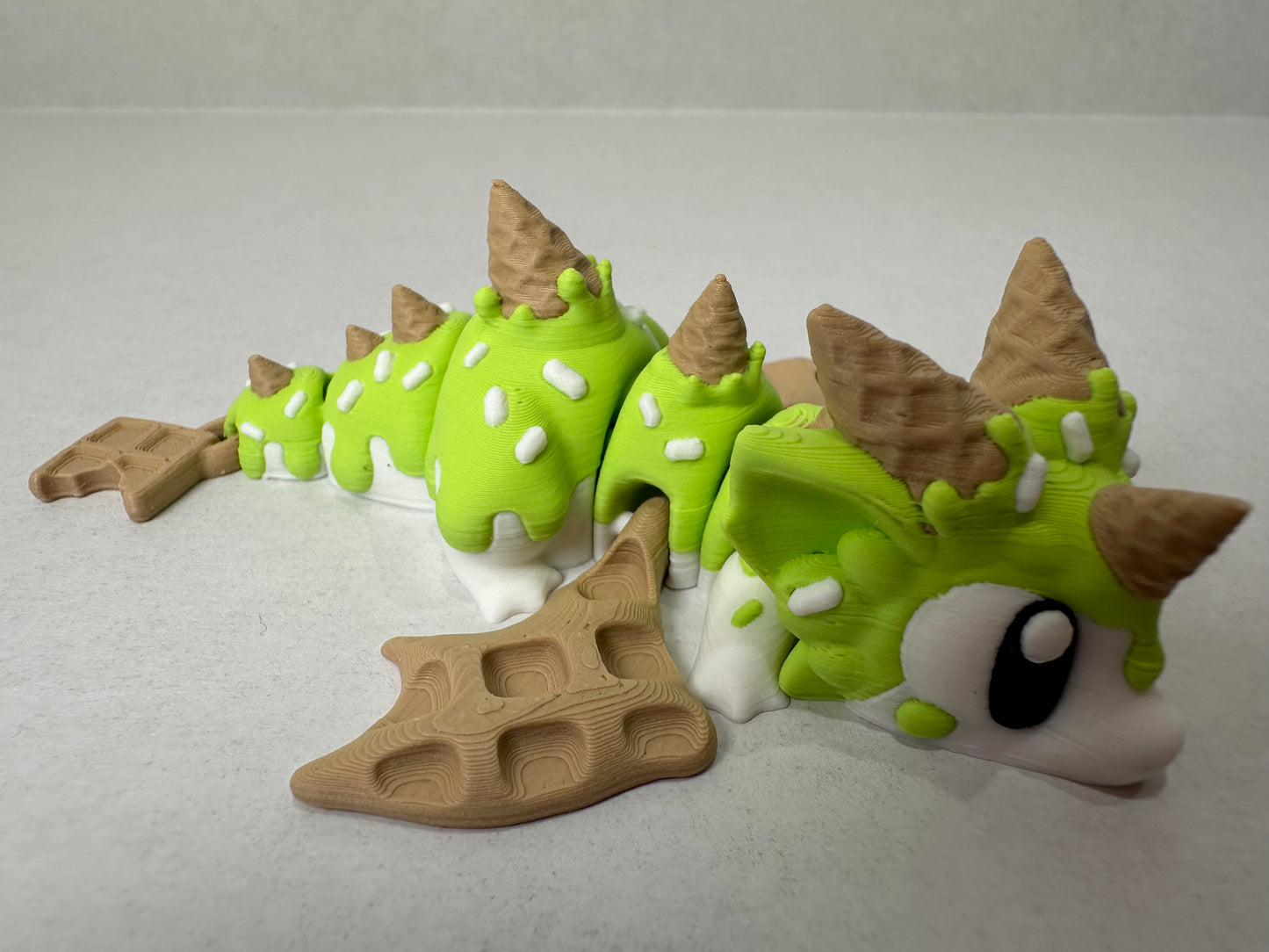 3D Printed Magnetic Baby Ice Cream Dragon – Cute Fantasy Fridge or Desk Decor