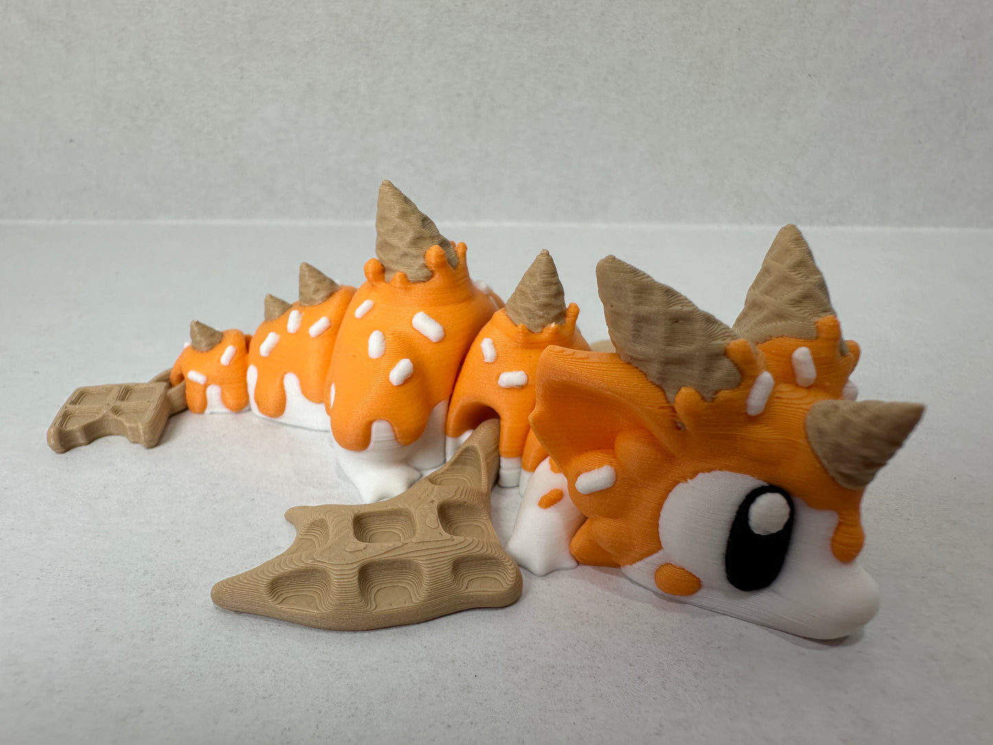 3D Printed Magnetic Baby Ice Cream Dragon – Cute Fantasy Fridge or Desk Decor