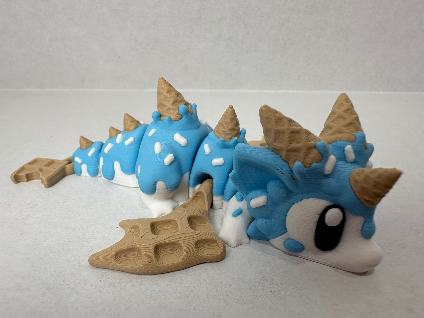 3D Printed Magnetic Baby Ice Cream Dragon – Cute Fantasy Fridge or Desk Decor