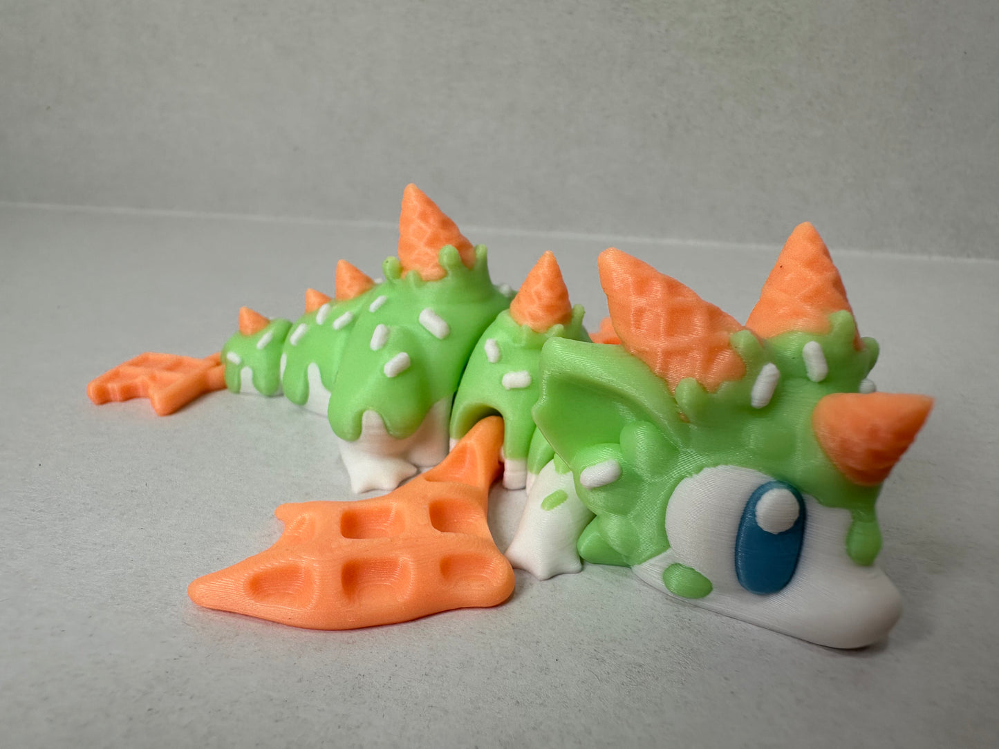 3D Printed Magnetic Baby Ice Cream Dragon – Cute Fantasy Fridge or Desk Decor