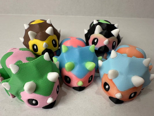 3D Printed Tiny Triceratops Decorative Figurine Magnets