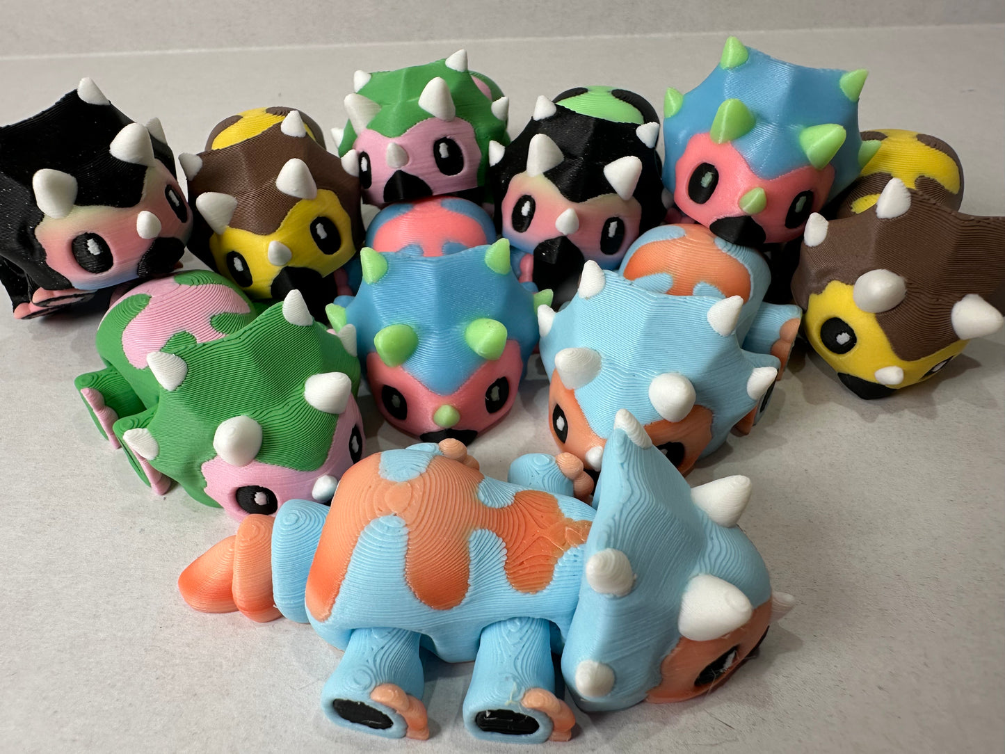 3D Printed Tiny Triceratops Decorative Figurine Magnets