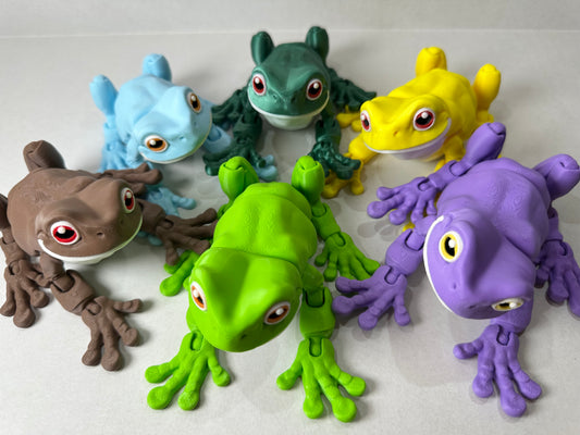 Articulating White's Tree Frog 3D Printed Fidget