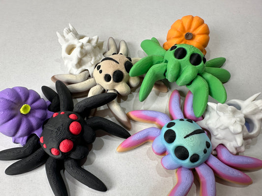 3D Printed Articulating Magnetic Halloween Spider Decorative Figurines