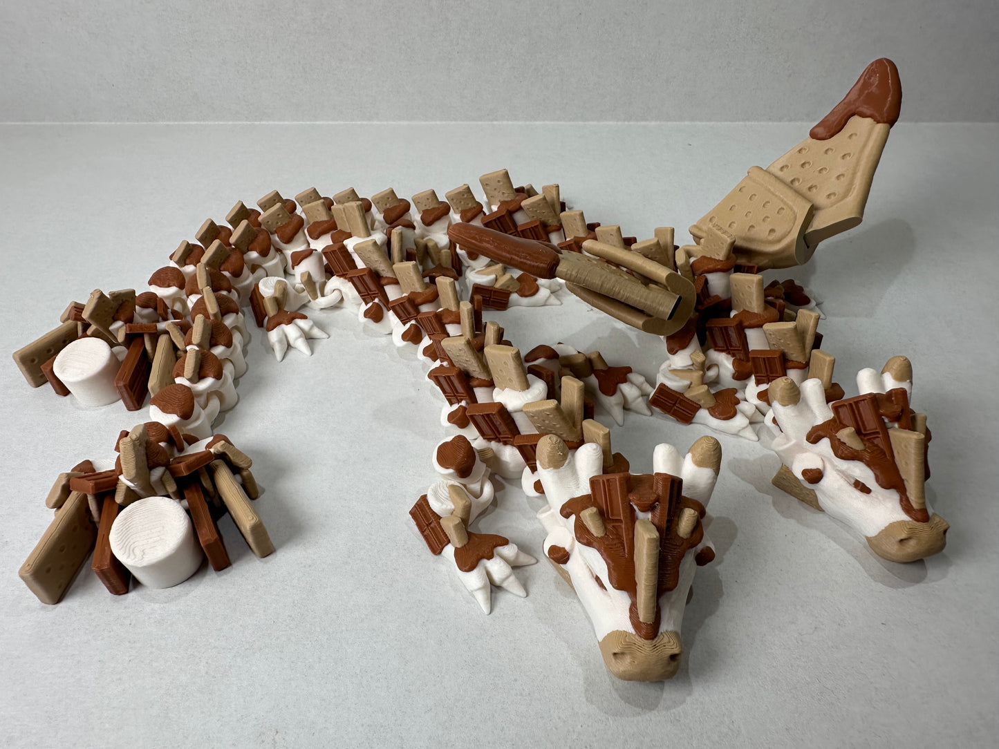 3D Printed Articulating S’more Dragon – Cute Campfire-Inspired Fantasy Decor