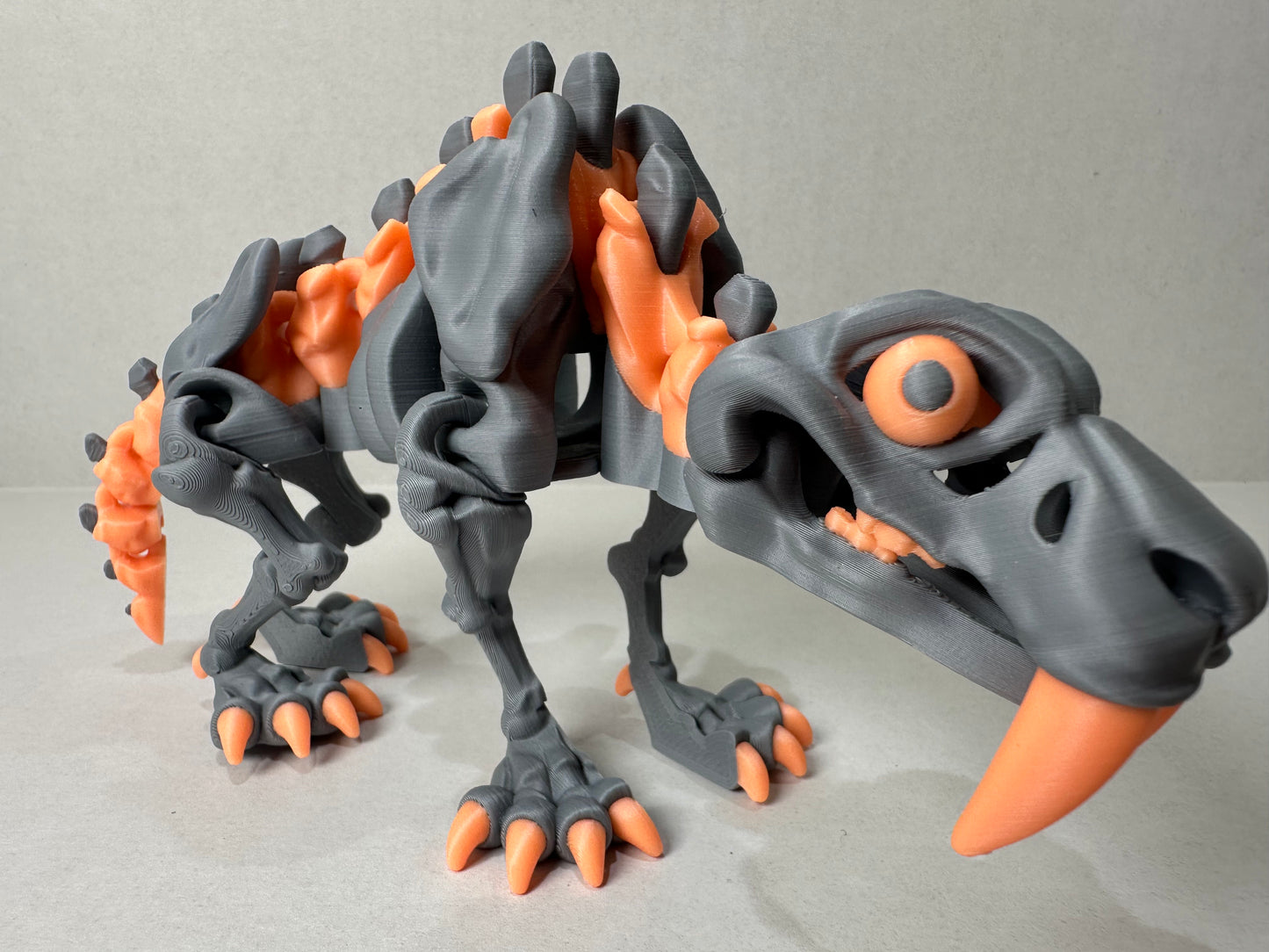 3D Printed Decorative Skeleton Saber Tooth Tiger Fidget