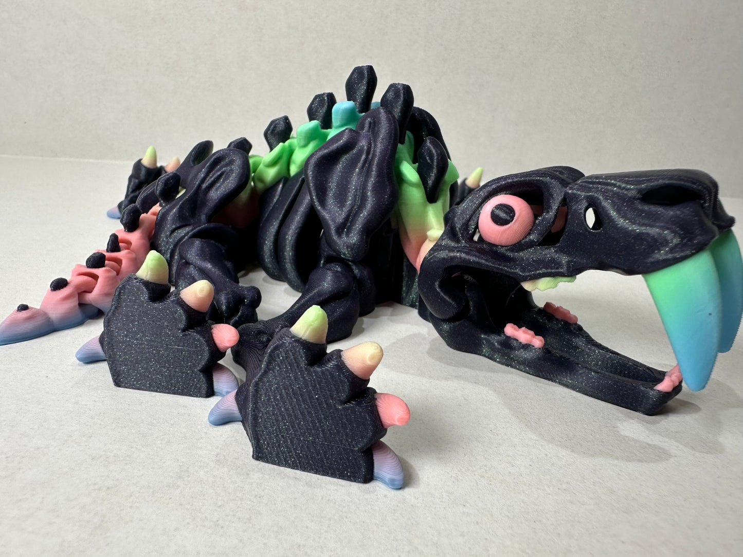 3D Printed Decorative Skeleton Saber Tooth Tiger Fidget