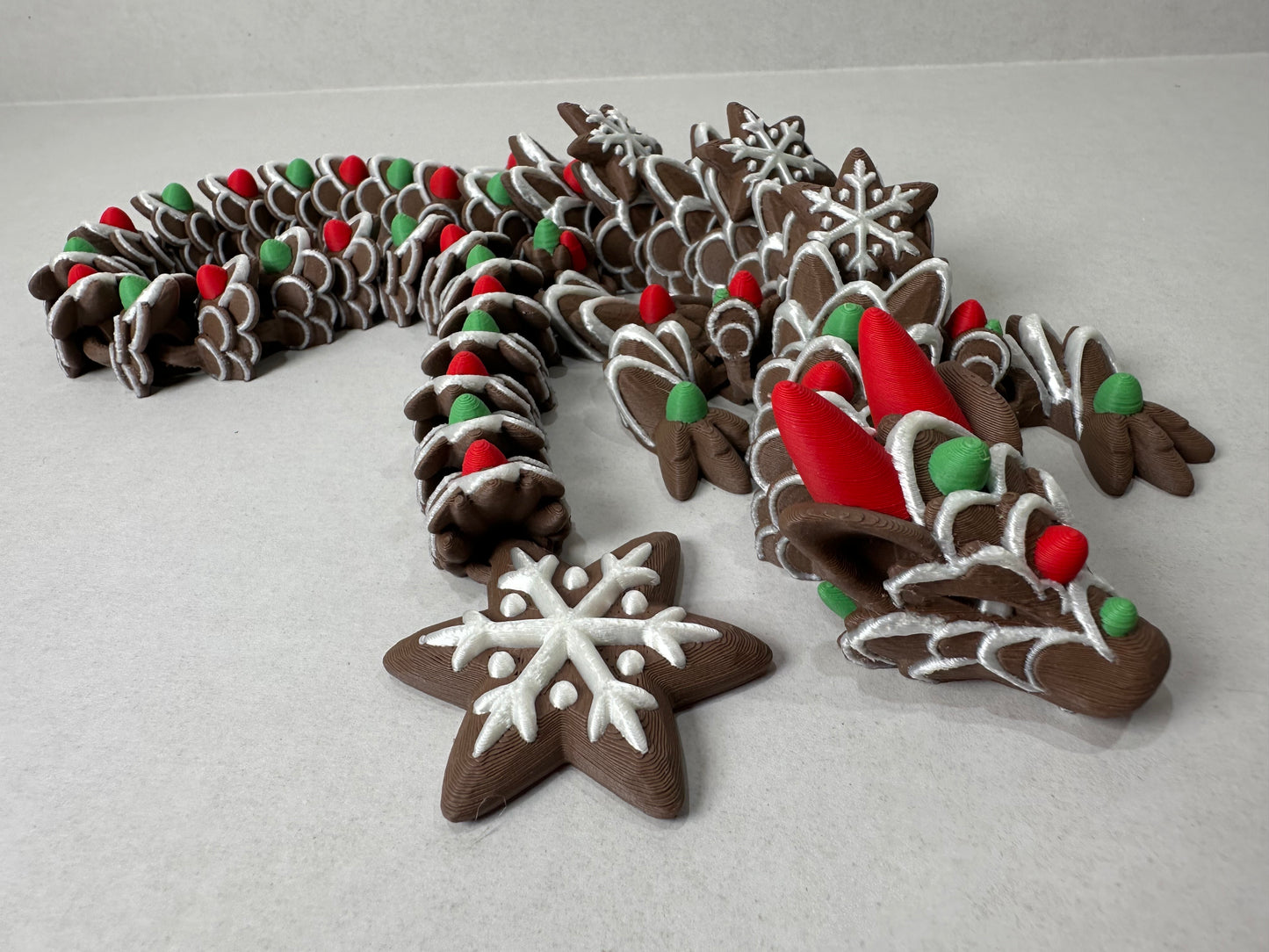 3D Printed Articulating Gingerbread Dragon – Sweet Holiday Fantasy Decor
